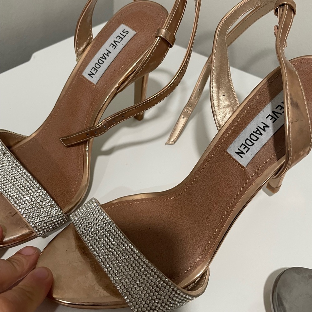 Steve Madden Women's Gold and Silver Strappy Heels